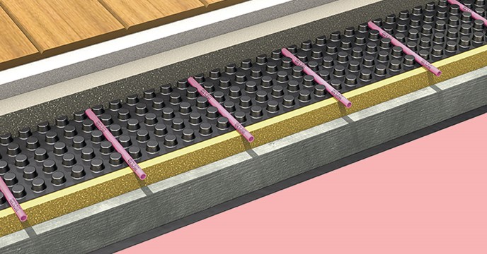 snug underfloor heating castellation mat pink